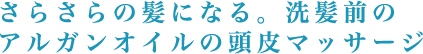さらさらの髪になる。洗髪前のアルガンオイルの頭皮マッサージ