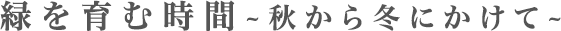 緑を育む時間 ～秋から冬にかけて～