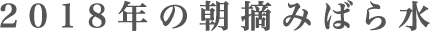 2018年の朝摘みばら水