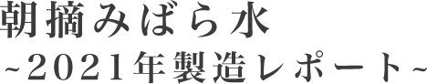 朝摘みばら水～2021年製造レポート～