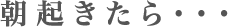 朝起きたら…