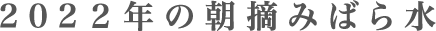 2022年の朝摘みばら水